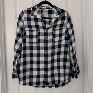 Blue & White Checked Flannel
